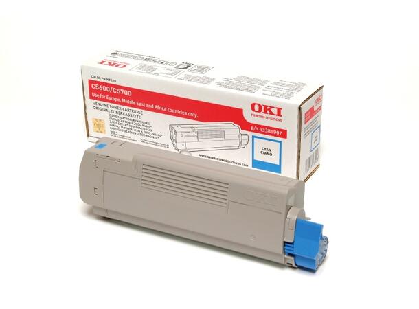Toner Oki 43381907 C5600 blå2K 